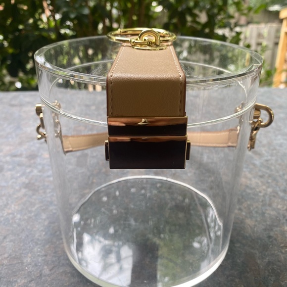 Acrylic and Leather Cylindrical Stadium Purse - Picture 2 of 10